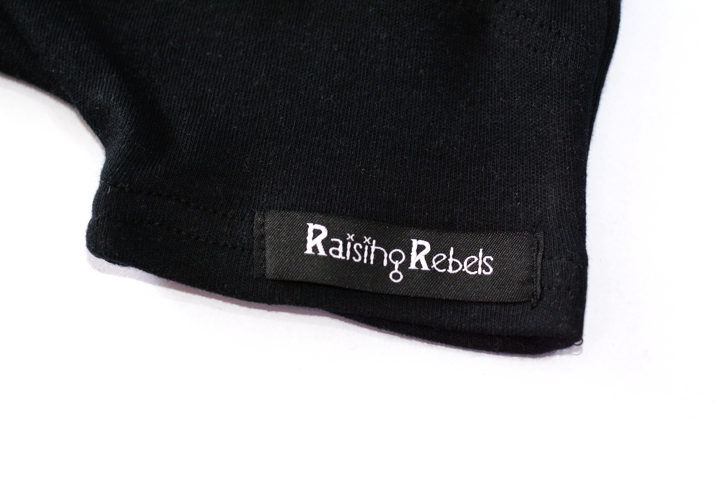 Raising Rebels Logo on Black Baby Shorts
