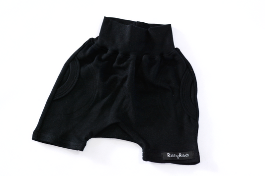 Black Baby Shorts with Pockets